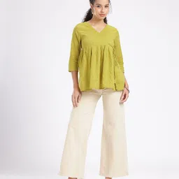 fusion by glitchez Striped A-Line Kurti image 3