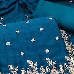 Peachmode Embroidered Unstitched Dress Material image 3