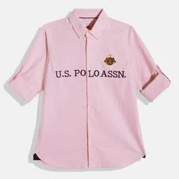 U.S. Polo Assn. Kids Boys Brand Logo Pure Cotton Casual Shirt-picture-34