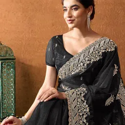 Satrani Embellished Embroidered Saree-picture-10