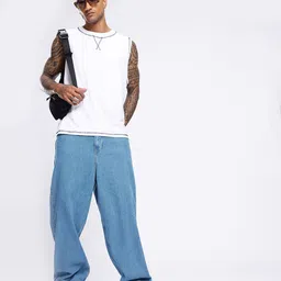 glitchez Men Modern Touch Loose Cropped Fit Jeans image 5