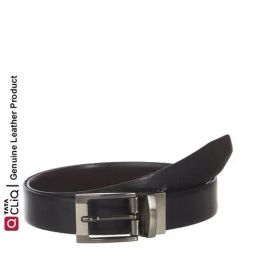 Kara Black & Brown Leather Reversible Belt for Men-picture-16