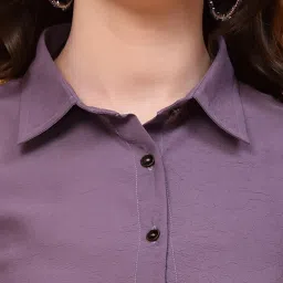 SELVIA Purple Regular Fit Shirt image 5