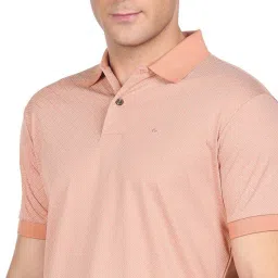 Arrow Peach Cotton Regular Fit Printed Polo T-Shirt image 5
