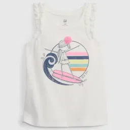 GAP Kids White Relaxed Cotton Graphic Top image 4