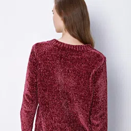 Cover Story Wine Textured Sweater image 2