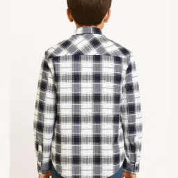 Cavio Boys Black & Green Chequered Cotton Comfort Fit Shirt image 2