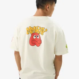 The Souled Store Originals White Loose Fit Graphic Print Oversized T-Shirt image 2