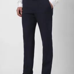Van Heusen Black Regular Fit Self Pattern Trousers image 2