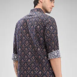 Spykar Brown Slim Fit Printed Shirt image 2