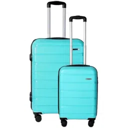 Teakwood Leathers Blue 8 Wheels Medium Hard Cabin Trolley Bag-picture-10