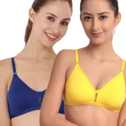 Floret Multicolor Non Wired Non Padded T-Shirt Bra (Pack Of 2)-picture-20