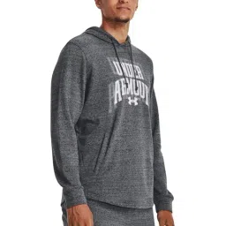 Under Armour Grey Cotton Loose Fit Logo Printed Hooded Sweatshirt-picture-41