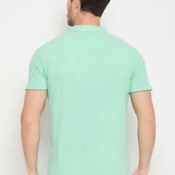 Duke Sage Green Slim Fit Colour Block Polo T-Shirt image 2