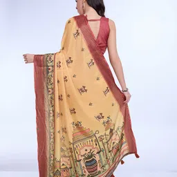 Mitera Ajrak Block Printed Saree image 4