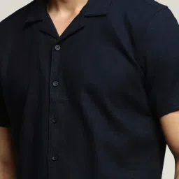 SHOWOFFFF Navy Blue Slim Fit Shirt image 5