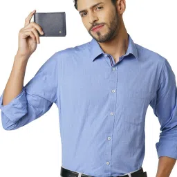 PERQUISITE Navy Casual Leather Bi-Fold Wallet for men image 2