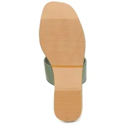Shezone  Women's Sage Green T-Strap Sandals image 5