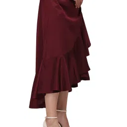 Smarty Pants Maroon Below Knee Skirt image 5