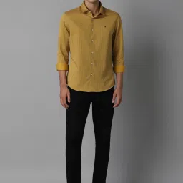 Louis Philippe Sport Yellow Cotton Regular Fit Printed Shirt image 5