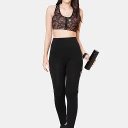 Inner Sense Black Cotton Printed Sports Bra image 5