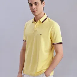 TOMMY HILFIGER Yellow Regular Fit Solid T-Shirt-image-73