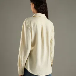 Tommy Hilfiger Yellow Cotton Regular Fit Striped Shirt image 2