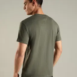 Tommy Hilfiger Green Cotton Regular Fit Logo Printed T-Shirt image 2