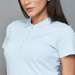 Code by Lifestyle Sky Blue Cotton T-Shirt image 5