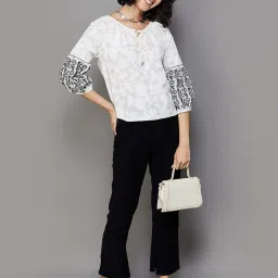 Colour Me by Melange Off-White Printed Top image 5