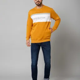 Cantabil Mustard Regular Fit Printed Round Neck Sweatshirt image 5