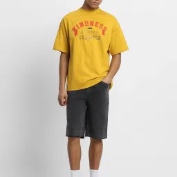 Forever 21 Yellow Cotton Regular Fit Printed T-Shirt image 5