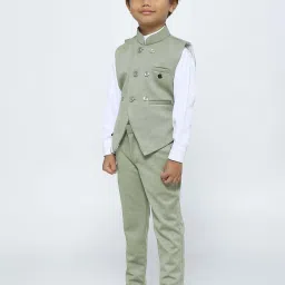 Kids Island Boys Grey Solid Full Sleeves Suit Set image 2