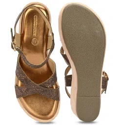 Clog London Women's Copper Ankle Strap Wedges image 5