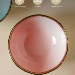 Nestasia Premium Quality Pink & Golden Ombre Appetizer Bowl For Serving Deserts & Snacks (300 ml) image 5