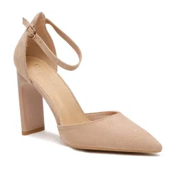 Flat N Heels Women's Beige Ankle Strap Sandals image 2