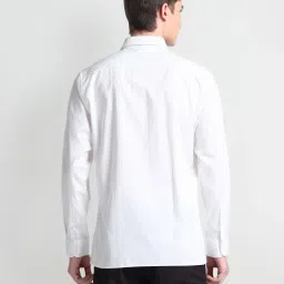 Arrow White Regular Fit Striped Shirt image 2