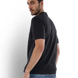 celio celio* Black Regular Fit Self Design Cotton Shirt image 2