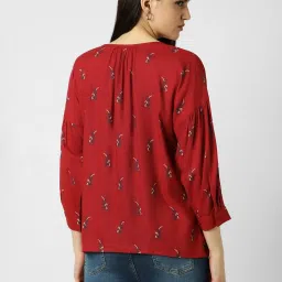 Van Heusen Red Printed Top image 2