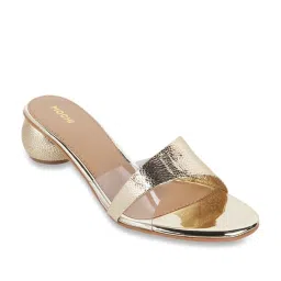 Mochi Women's Gold Casual Sandals image 2