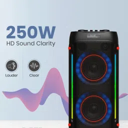 Portronics Iron Beats IV 250W Party Speaker With Dual 6" Subwoofer, Upto 4 Hours Playtime - Black image 2