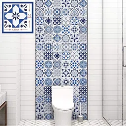 Aura 2-Pcs Blue & White Printed Self Adhesive Abstract Wallpaper-picture-15