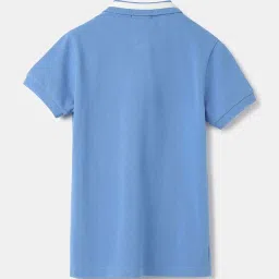 United Colors of Benetton Kids Blue Cotton Regular Fit Polo T-Shirt image 2