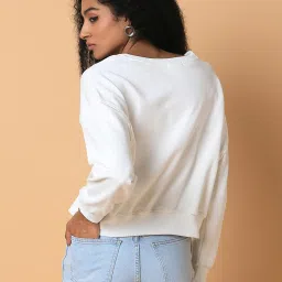 showoffff SHOWOFF Off White Regular Fit Sweatshirt image 2