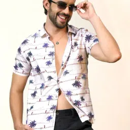 Campus Sutra White Regular Fit Floral Print Shirt-picture-31