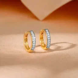 GIVA 18K Gold Elegance Lab Grown Diamond Hoop Earrings for Women-image-82