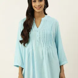 IX IMPRESSION Mandarin Collar Longline Top-picture-34