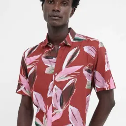 Rare Rabbit Rust Regular Fit Printed Shirt-picture-22