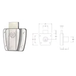 Harrison 50 mm Silver Finish Iron 8 Pin Mini Safe Lock with 2 Keys, MPL-0517-PK01 image 2