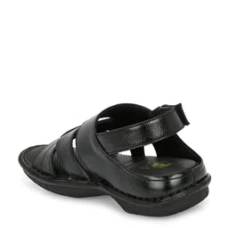 Hitz Men Black Leather Comfort Sandals image 3